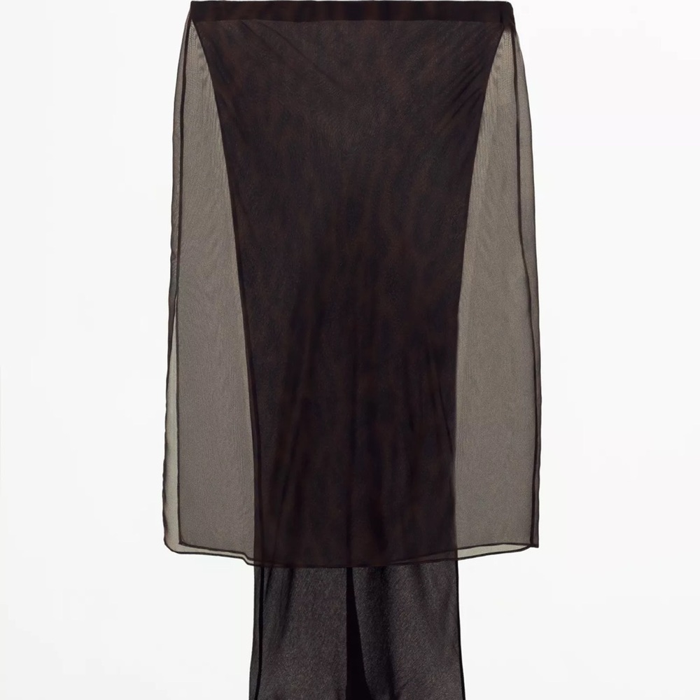 Zara Black Sheer Pencil Skirt